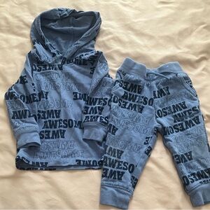 Garanimals Cozy Blue Hoodie and Jogger Set 12M